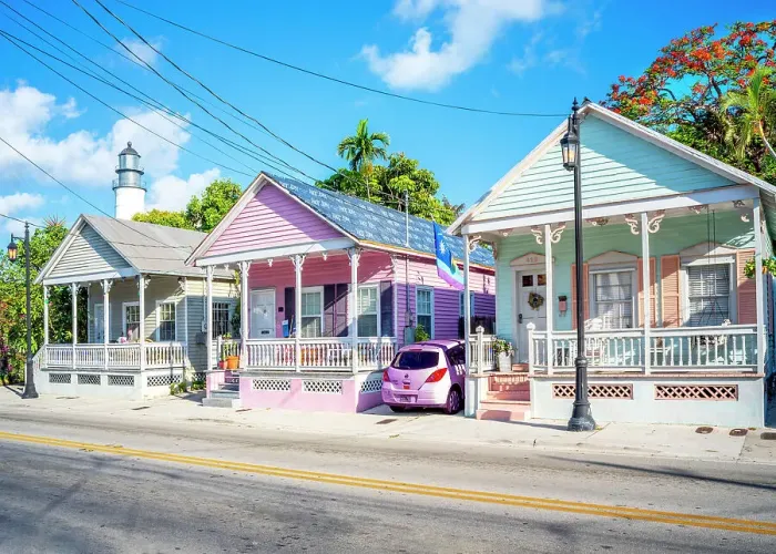 Framed Print : Tropical Architecture Key West, Florida, USA