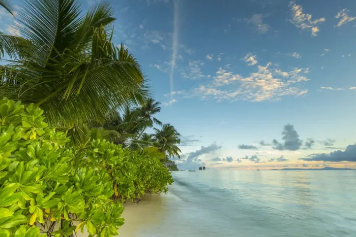 Framed Print : Tropical beach on La Digue, Seychelles