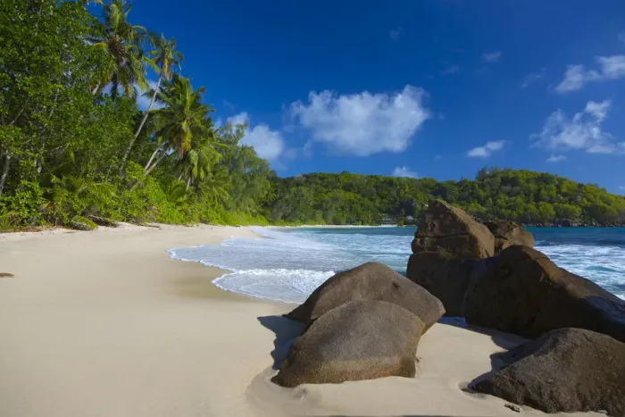 Framed Print : Tropical beach, southern Mahe, Seychelles Framed Print : Tropical beach, southern Mahe, Seychelles