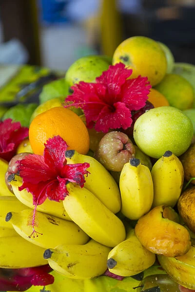 Tropical fruits, Anse Source d Argent beach, La Digue, Seychelles