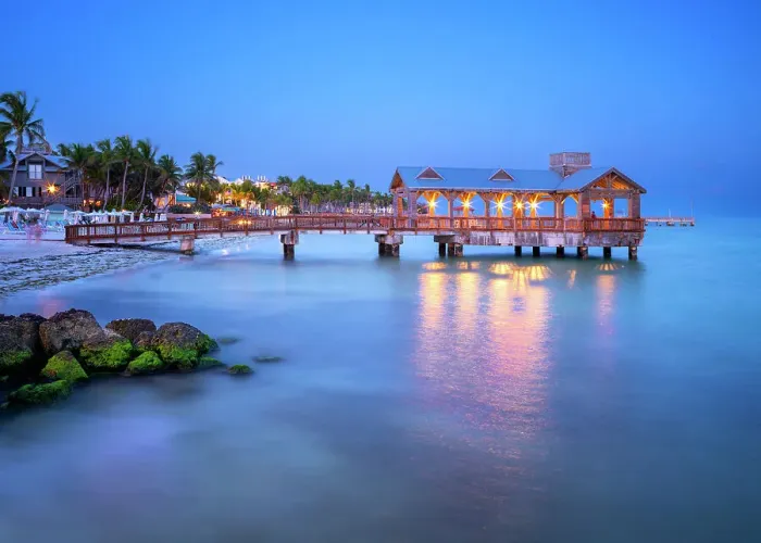 Framed Print : Tropical Wooden Pier, Sunrise Key West, Florida, USA Framed Print : Tropical Wooden Pier, Sunrise Key West, Florida, USA