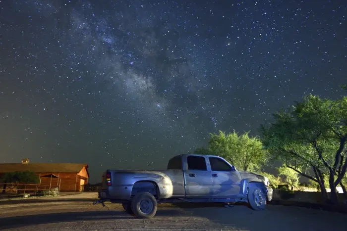 Framed Print : Truck at night at Apache Spirit Ranch, near Tombstone, Arizona, USA Framed Print : Truck at night at Apache Spirit Ranch, near Tombstone, Arizona, USA