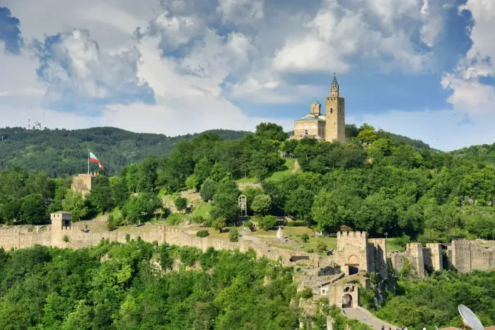 Framed Print : Tsarevets fortress and the Ascension Cathedral on the top of the hill. Veliko Tarnovo Framed Print : Tsarevets fortress and the Ascension Cathedral on the top of the hill. Veliko Tarnovo