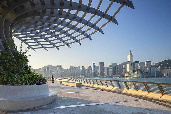 Tsim Sha Tsui promenade and skyline, Tsim Sha Tsui, Kowloon, Hong Kong