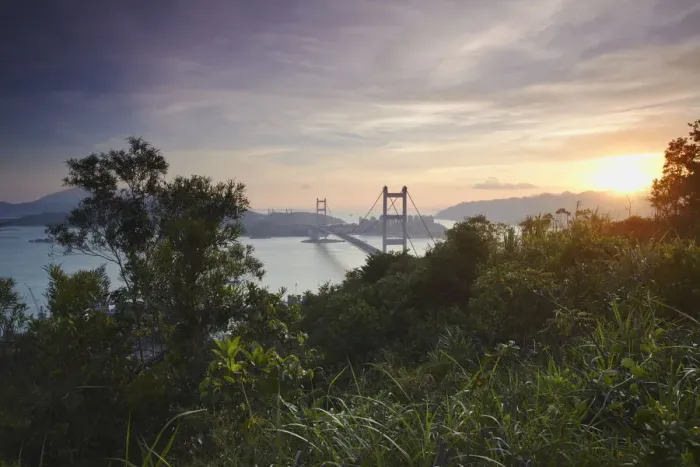 Framed Print : Tsing Ma Bridge at dusk, Tsing Yi, Hong Kong, China Framed Print : Tsing Ma Bridge at dusk, Tsing Yi, Hong Kong, China