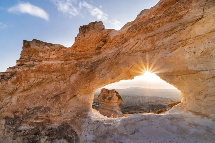 Framed Print : Tuff arch stone with backlight. Rose valley, Goreme, Kaisery district, Anatolia, Turkey Framed Print : Tuff arch stone with backlight. Rose valley, Goreme, Kaisery district, Anatolia, Turkey