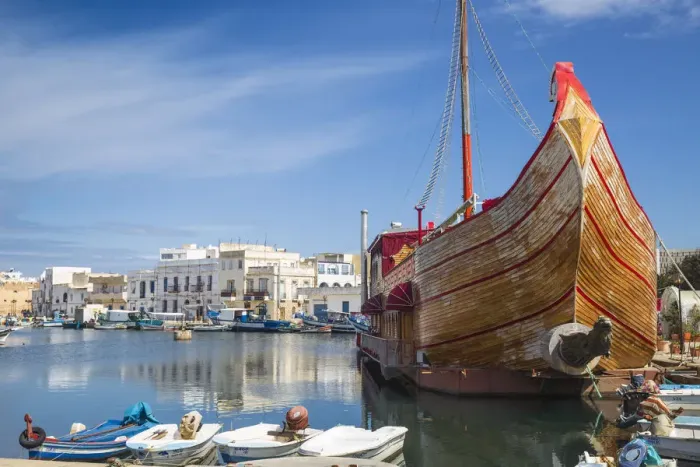 Framed Print : Tunisia, Bizerte, The Old Port, Ship now Le Phenicien restaurant Framed Print : Tunisia, Bizerte, The Old Port, Ship now Le Phenicien restaurant