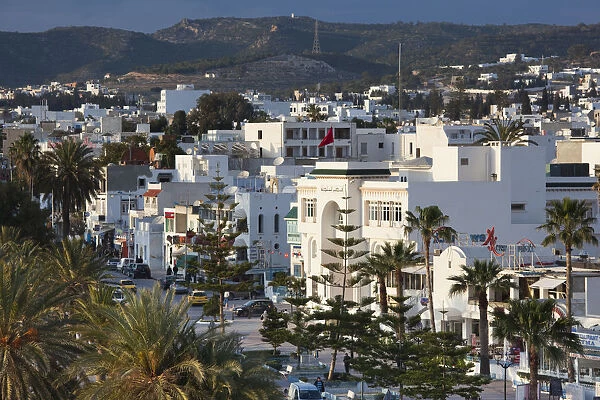 Tunisia, Cap Bon, Hammamet, Avenue de la Republique, elevated view