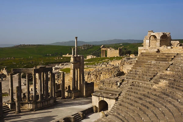 Tunisia, Central Western Tunisia, Dougga, Roman-era city ruins, Unesco site, Theater