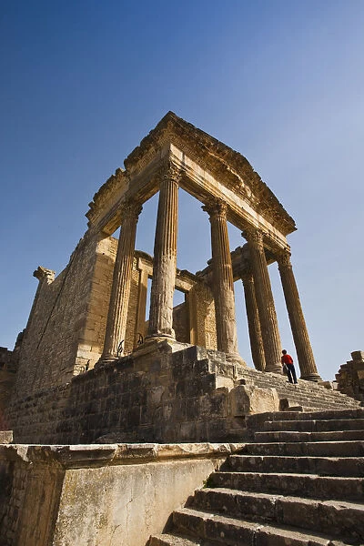 Tunisia, Central Western Tunisia, Dougga, Roman-era city ruins, Unesco site, The Capitole