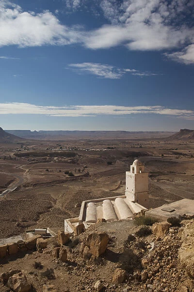 Tunisia, Ksour Area, Douiret, abandoned Berber town, mosque view