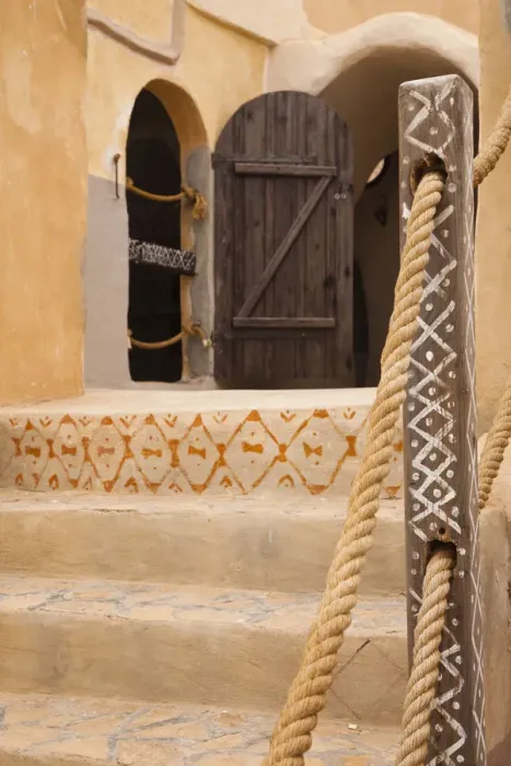 Framed Print : Tunisia, Ksour Area, Ksar Haddada, details of the Hotel Ksar Haddada, featured in