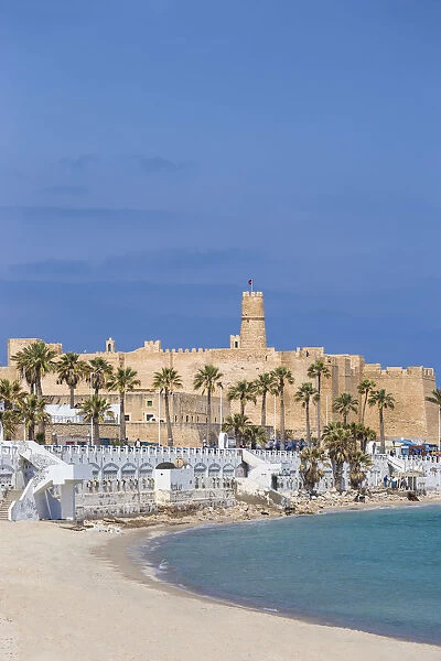Tunisia, Monastir, View of corniche and fort