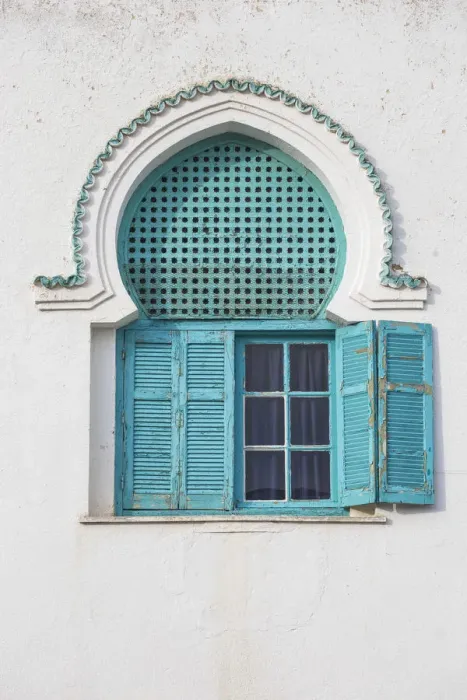 Framed Print : Tunisia, Picturesque whitewashed village of Sidi Bou Said