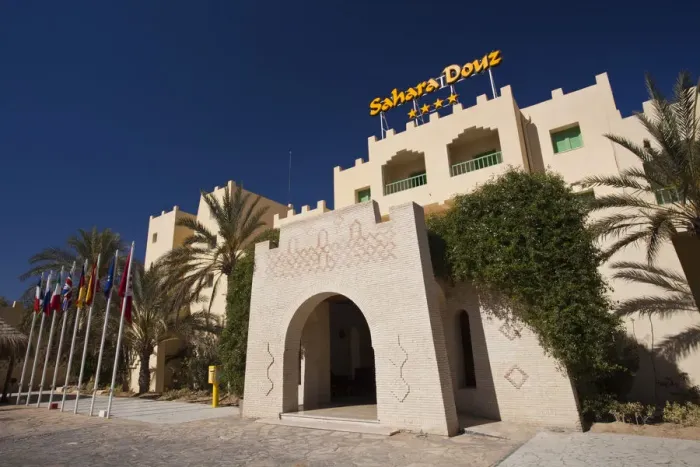 Framed Print : Tunisia, Sahara Desert, Douz, Zone Touristique, Hotel Sahara Douz