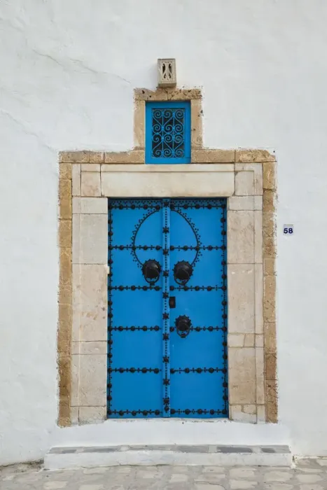 Framed Print : Tunisia, Sidi Bou Said, building detail Framed Print : Tunisia, Sidi Bou Said, building detail