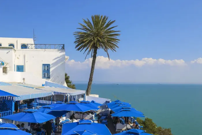 Framed Print : Tunisia, Sidi Bou Said, Cafe des Delices, also called Cafe Sidi Chabaane Framed Print : Tunisia, Sidi Bou Said, Cafe des Delices, also called Cafe Sidi Chabaane
