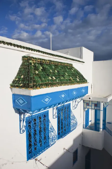 Framed Print : Tunisia, Sidi Bou Said, house detail Framed Print : Tunisia, Sidi Bou Said, house detail