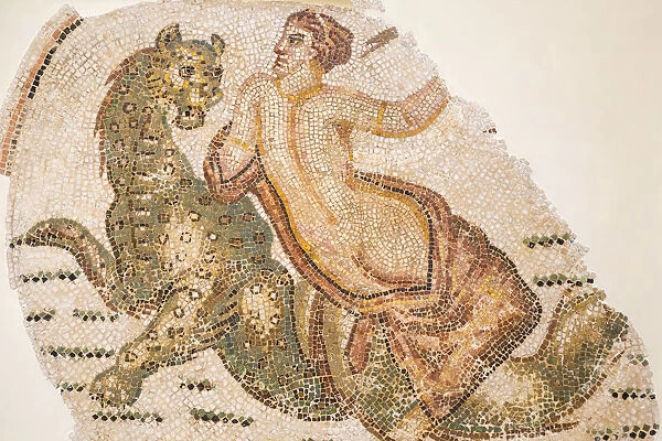 Tunisia, Sousse, Archaeological museum, Mosaic depicting Nereid on a sea lion