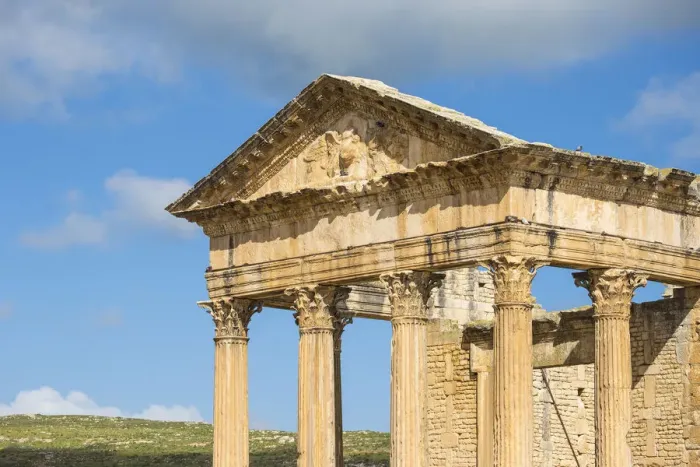Framed Print : Tunisia, Teboursouk, Dougga archaeological site, The Capitol, a Roman temple Framed Print : Tunisia, Teboursouk, Dougga archaeological site, The Capitol, a Roman temple
