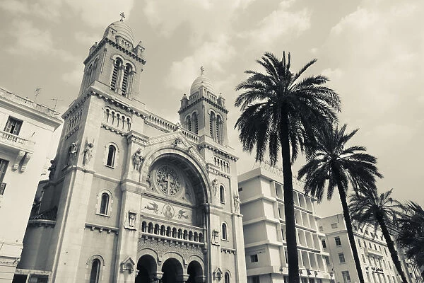Tunisia, Tunis, Avenue Habib Bourguiba, Cathedral of St. Vincent de Paul