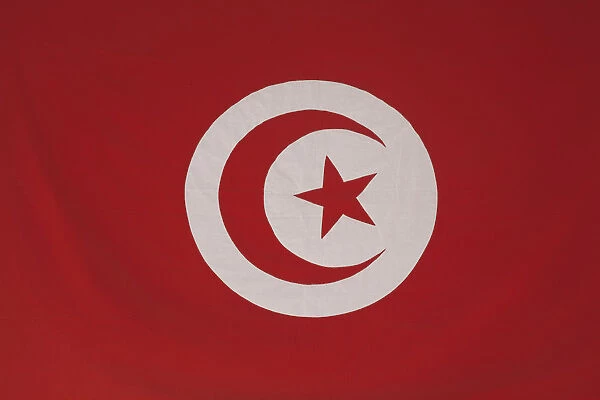 Tunisia, Tunis, Carthage, Byrsa Hill, Tunisian flag