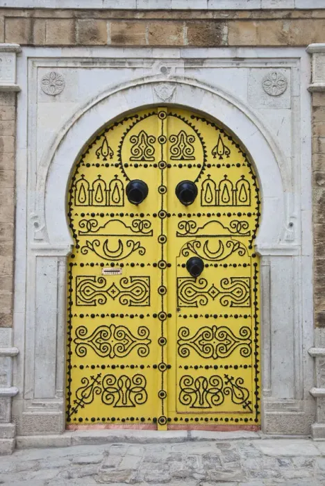 Framed Print : Tunisia, Tunis, Medina, door on Dar el Jeld Street Framed Print : Tunisia, Tunis, Medina, door on Dar el Jeld Street