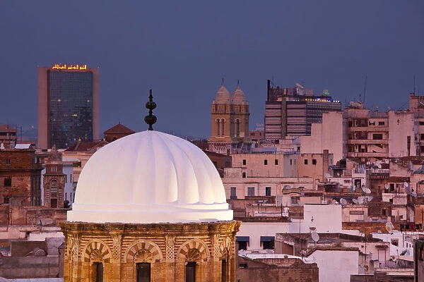 Tunisia, Tunis, Medina, mosque and new city