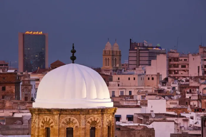 Framed Print : Tunisia, Tunis, Medina, mosque and new city Framed Print : Tunisia, Tunis, Medina, mosque and new city