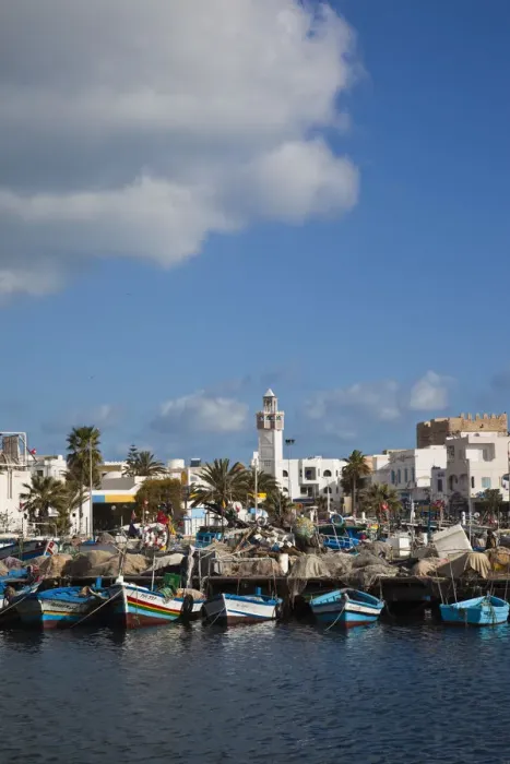 Framed Print : Tunisia, Tunisian Central Coast, Mahdia, town port