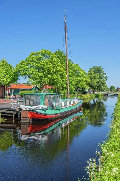 Framed Print : Turf ship at Groszefehn, East Frisia, Lower Saxony, Germany Framed Print : Turf ship at Groszefehn, East Frisia, Lower Saxony, Germany