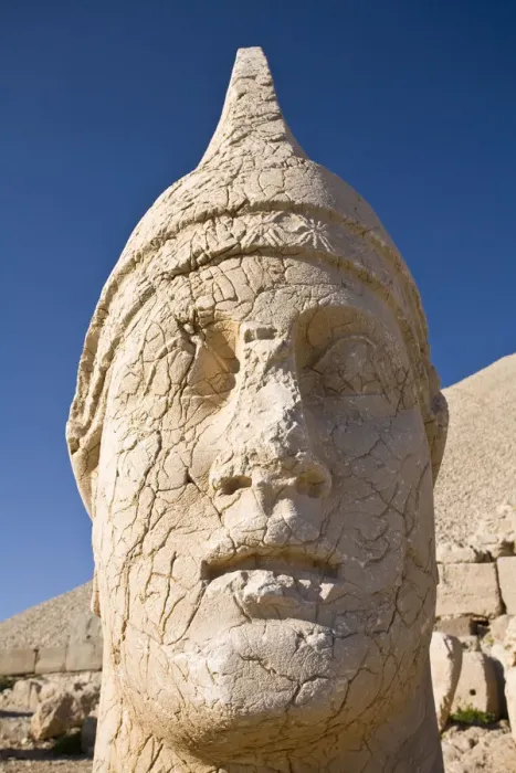 Framed Print : Turkey, Eastern Turkey, Adiyaman, Nemrut Dagi National Park, West Terrace, The colossal Framed Print : Turkey, Eastern Turkey, Adiyaman, Nemrut Dagi National Park, West Terrace, The colossal