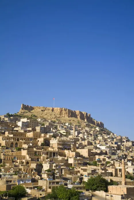 Framed Print : Turkey, Eastern Turkey, Mardin, Castle above old city