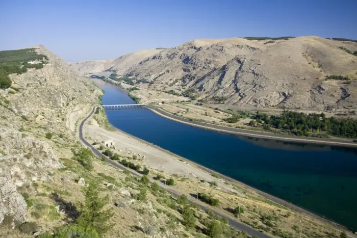 Framed Print : Turkey, Eastern Turkey, near Adiyaman, Ataturk Dam - part of GAP (Southeastern Anatolia