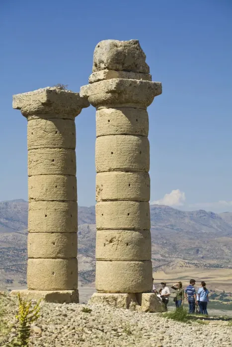 Framed Print : Turkey, Eastern Turkey, Nemrut Dagi NP, Karakus Tumulus, Two columns nr Commagene Framed Print : Turkey, Eastern Turkey, Nemrut Dagi NP, Karakus Tumulus, Two columns nr Commagene