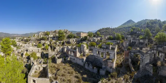 Framed Print : Turkey, Fethiye, Kayakoy (Mugla) Ghost Town, a former greek colony and now an abandoned