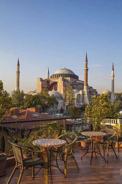 Turkey, Istanbul, Haghia Sophia, - View of Aya Sofya Mosque, and Four Seasons Hotel