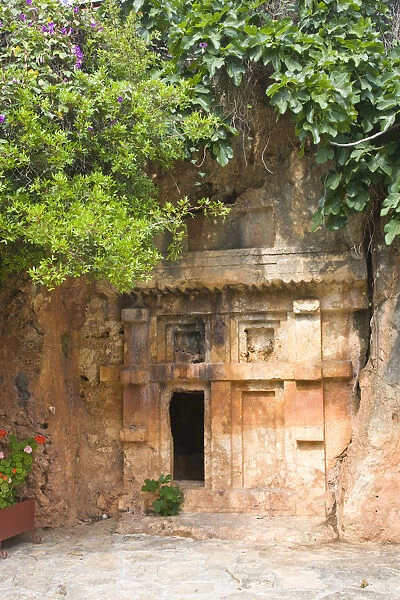 Turkey, Mediterranean Coast, Antalya Province, Kas, Lycian rock Tomb