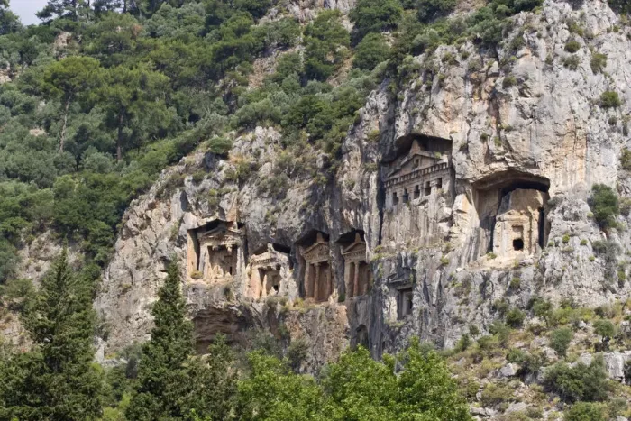 Framed Print : Turkey, Mugla Province, Dalyan / Kaunos, Lycian rock tombs Framed Print : Turkey, Mugla Province, Dalyan / Kaunos, Lycian rock tombs