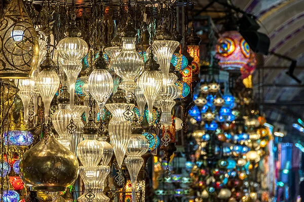 Turkish lamps, Grand Bazaar, Istanbul, Turkey