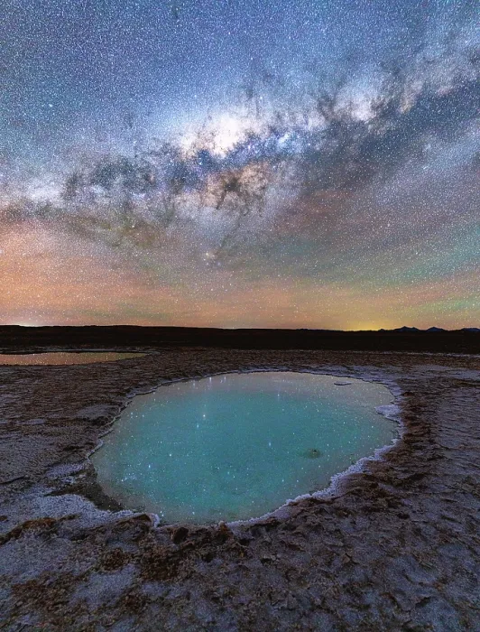 Framed Print : Turquoise salt pond under the Milky Way, Ojos del Mar, Tolar Grande, Salta, Argentina Framed Print : Turquoise salt pond under the Milky Way, Ojos del Mar, Tolar Grande, Salta, Argentina