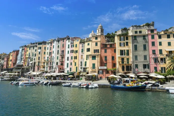 Framed Print : The turquoise sea frames the typical colored houses of Portovenere La Spezia province Framed Print : The turquoise sea frames the typical colored houses of Portovenere La Spezia province