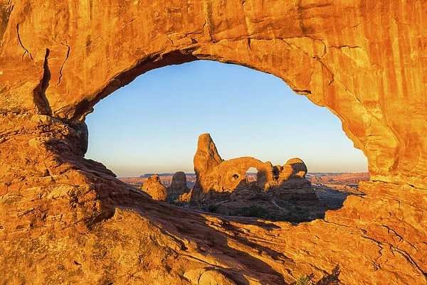 Turret Arch Through North Window, Arches National Park, Utah, USA