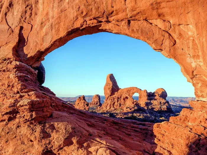 Framed Print : Turret Arch through North Window, Arches National Park, Utah, USA Framed Print : Turret Arch through North Window, Arches National Park, Utah, USA