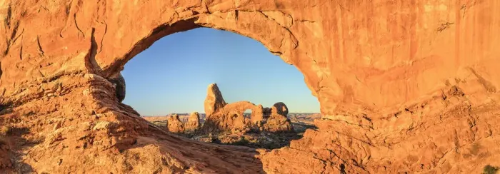 Framed Print : Turret Arch, seen through Northern Window, Window Arch, Arches National Park, Utah, USA Framed Print : Turret Arch, seen through Northern Window, Window Arch, Arches National Park, Utah, USA