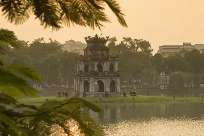 Framed Print : Turtle Tower (Thap Rua) on Hoan Kiem Lake at dawn, Hanoi, Vietnam Framed Print : Turtle Tower (Thap Rua) on Hoan Kiem Lake at dawn, Hanoi, Vietnam