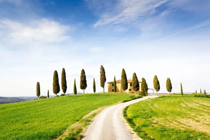 Framed Print : Tuscany, spring landscape, rolling hills, cypress trees. Pienza, Italy Framed Print : Tuscany, spring landscape, rolling hills, cypress trees. Pienza, Italy