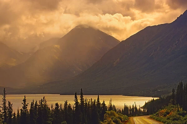 Tutshi Lake in the Coast Mountains. South of Carcross in the Yukon Northen British Columbia, just south of the Yukon Border, British Columbia, Canada