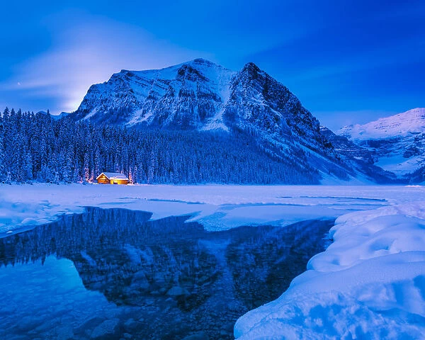 Twilight at Lake Louise, Banff National Park, Aberta, Canada