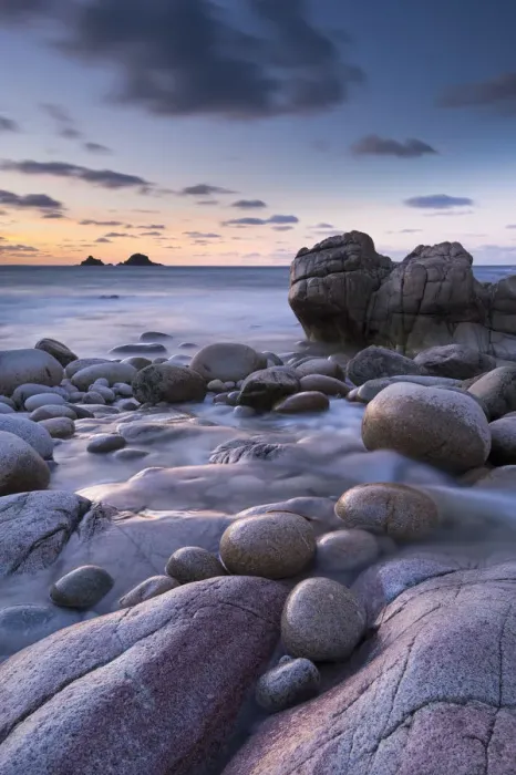 Framed Print : Twilight on the rocky Cornish cove at Porth Nanven, Cornwall, England. Winter (December) Framed Print : Twilight on the rocky Cornish cove at Porth Nanven, Cornwall, England. Winter (December)